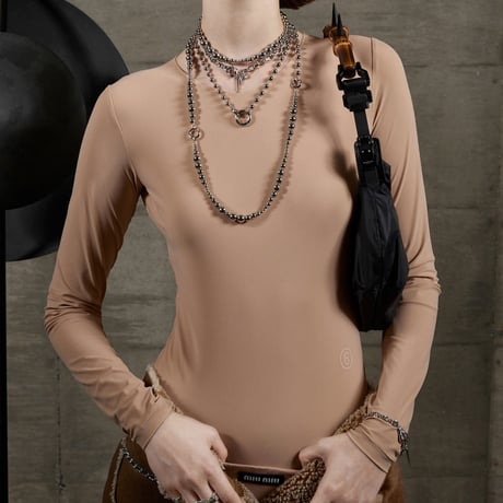 Metal ball carabiner necklace / Short