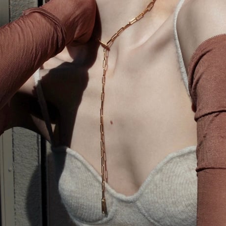 norme dew long frame necklace / SV925＋Gold Plated