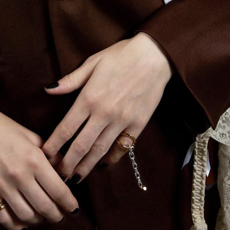 Infinity chain cuff ring