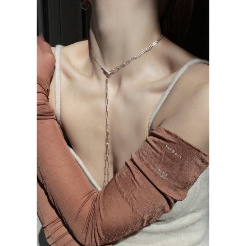 norme dew long frame necklace / Silver | Soieri norme dew long frame necklace / Silver | Soieri