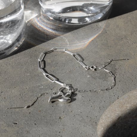 Heart motif double bracelet / Matt silver【Silver 925 product】