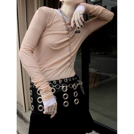 Metal ball carabiner necklace / Long