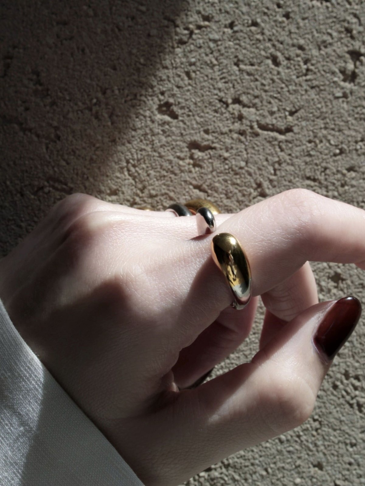 Moist asymmetry earcuff ring (mix color)【Exclus...