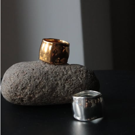 norme dew pinky ring / SV925＋Gold Plated