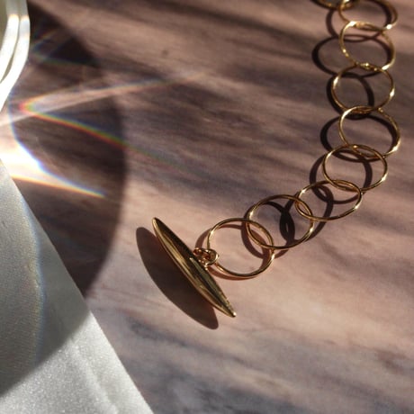 norme clear circle necklace / SV925＋Gold Plated