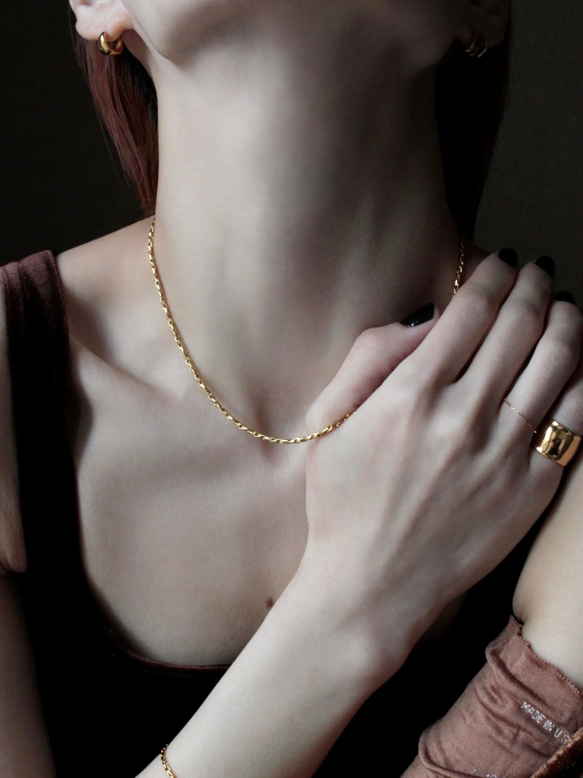 norme dew snake necklace / Gold | Soierie Onlin