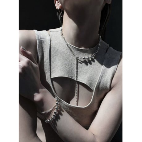 Ball chain hook necklace [Unisex line]