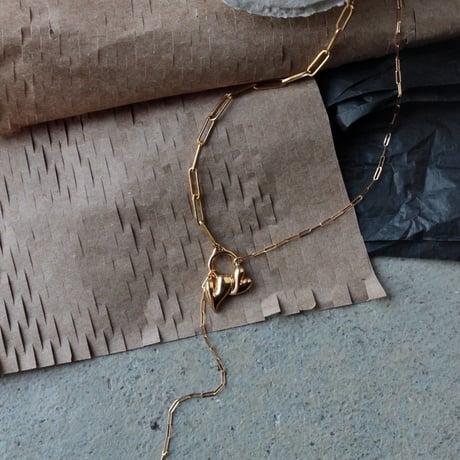 Heart motif double lariat / Gold【Silver 925 product】