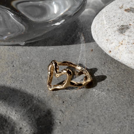 norme open heart ring / SV925＋Gold Plated