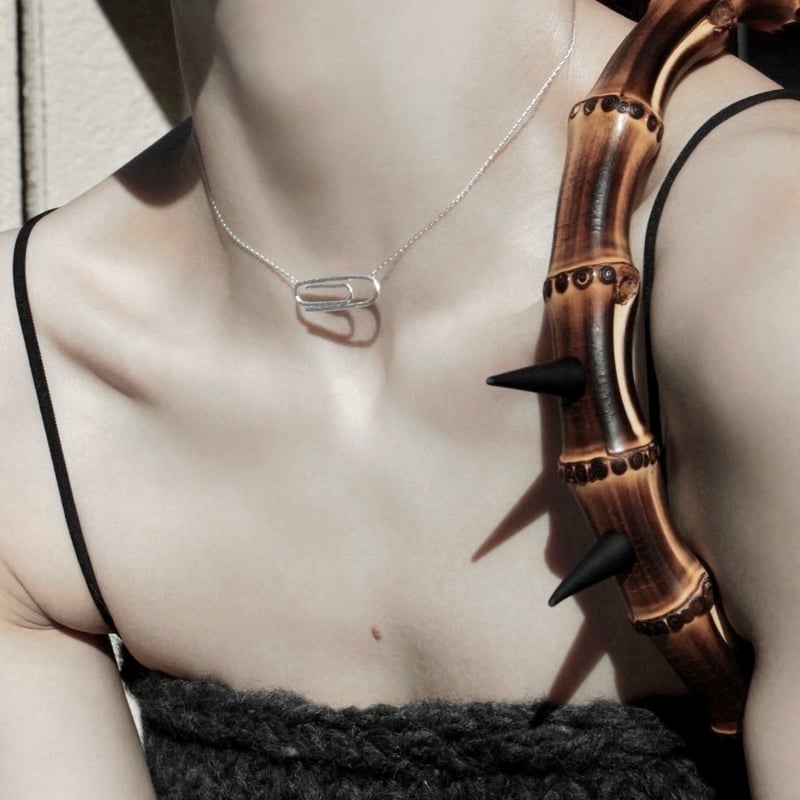 norme uncut clip necklace / SV925 | Soierie Onl