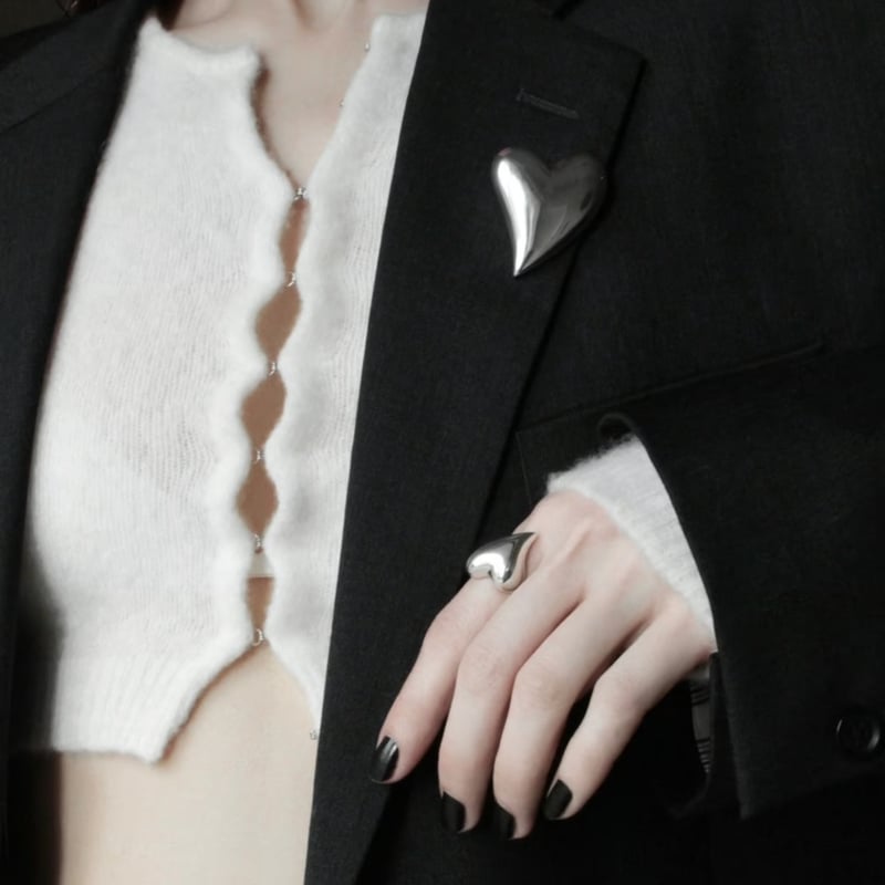 Heart brooch / Silver 【Silver 925 product】 | So