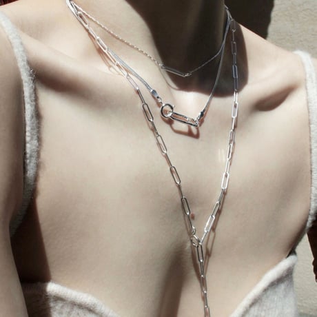 Gem clip necklace(3p set)