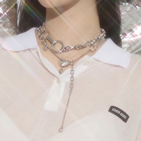Heart barbell necklace