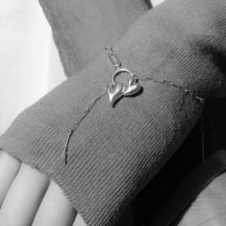Heart motif double bracelet / Gold【Silver 925 product】