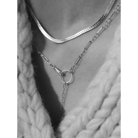 norme flat snake necklace / SV925