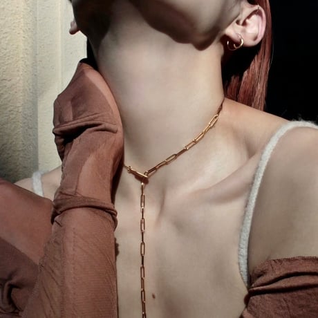 norme dew long frame necklace / SV925＋Gold Plated