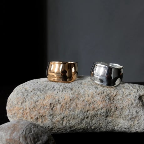 norme dew wide ring / SV925＋Gold Plated