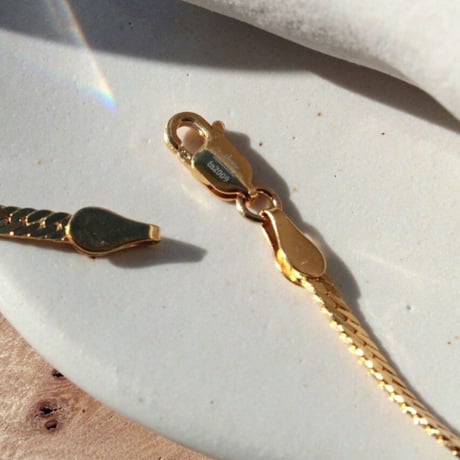 norme flat snake necklace / SV925＋Gold Plated