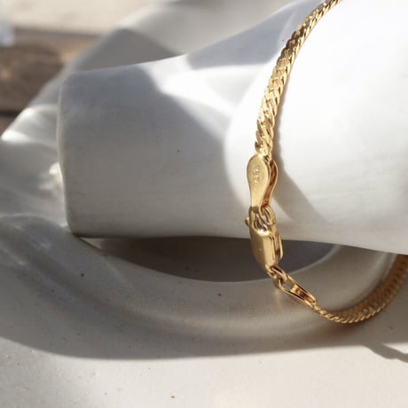 norme flat snake  bracelet / SV925＋Gold Plated