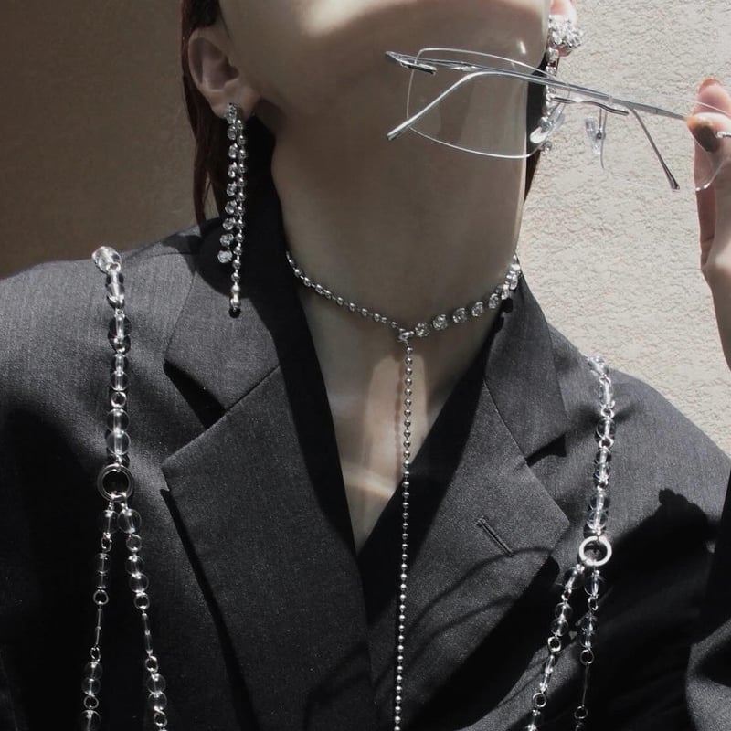 Ball chain stone necklace | Soierie Online Store Ball chain stone necklace | Soierie Online Store
