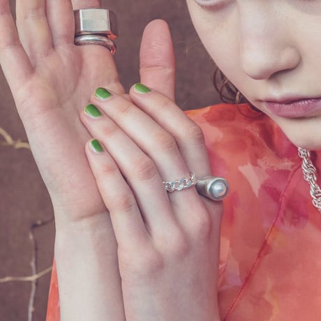 Tap pearl ring (Mens size only)  [Unisex line]
