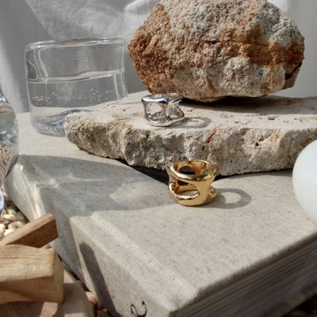 Flower cell square ring (gloss)