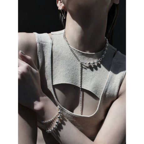 Ball chain hook necklace [Unisex line]