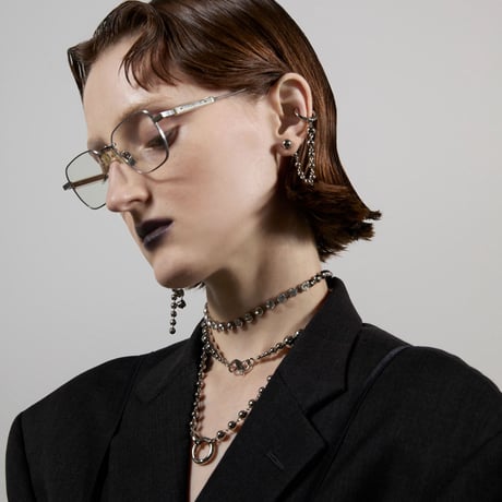 Metal ball carabiner necklace / Short