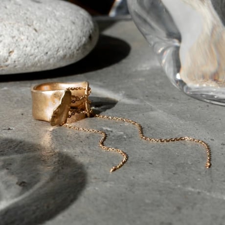 norme playing chain pinky ring (Matt) / SV925＋Gold Plated