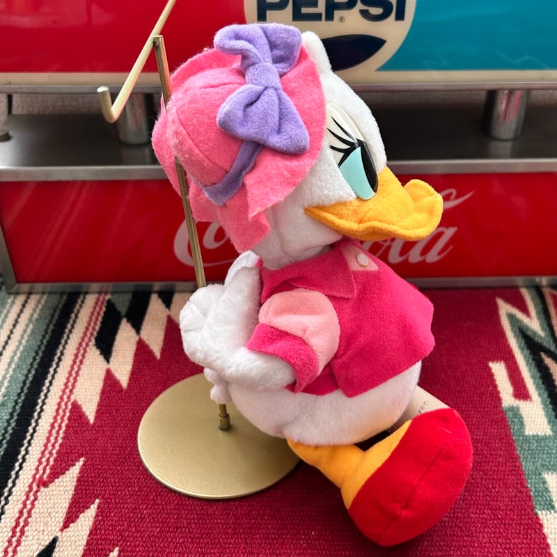 タグ付/美品 ディズニーランド デイジー 特大ぬいぐるみ　ヴィンテージ レトロ 1990s SEGA Walt Disney “DAISY DUCK” PLUSH DOLL