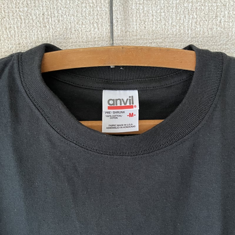 anvil ビンテージ 長袖 Tシャツ XL 黒 100%コットン 古着 90年代 アンビル Anvil バックプリント ロングTシャツ ロン