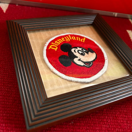 【当時モノ/ 稀少種】1970年代〜1980年代 Disneyland公式 ヴィンテージワッペン "ミッキーマウス" カスマム額装 ［アメトイ/昭和レトロ］