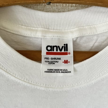 【DEAD STOCK】anvil社製 無地 S/S TEE USAコットン使用 USメンズMサイズ 白 /  アンビル社 1990年代後半〜2000年代初頭 製 赤バータグ デッドストック