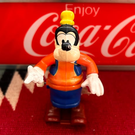 【当時モノ/ 稀少種】1977年 TOMY グーフィー “ディズニーウォーキング” ゼンマイ人形（紙タグ付）［昭和レトロ/ディズニー］