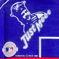 【当時モノ/ デッドストック】1996年 KOMATSU×MLB ドジャース 「マイク・ピアッツァ」バンダナ［平成レトロ雑貨/プロモ］