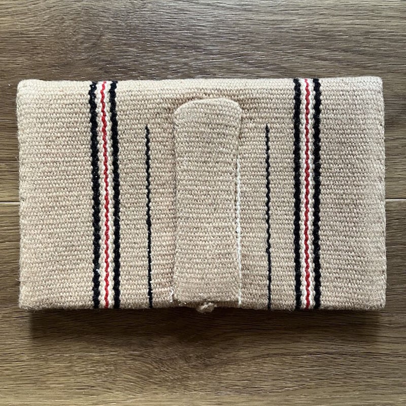 【希少】チマヨパース　二つ折り財布　30s〜40sビンテージ　ボールチェーン 30s LA AZTECA Fred Harvey Navy Chimayo Purse w/Prentice Zipper