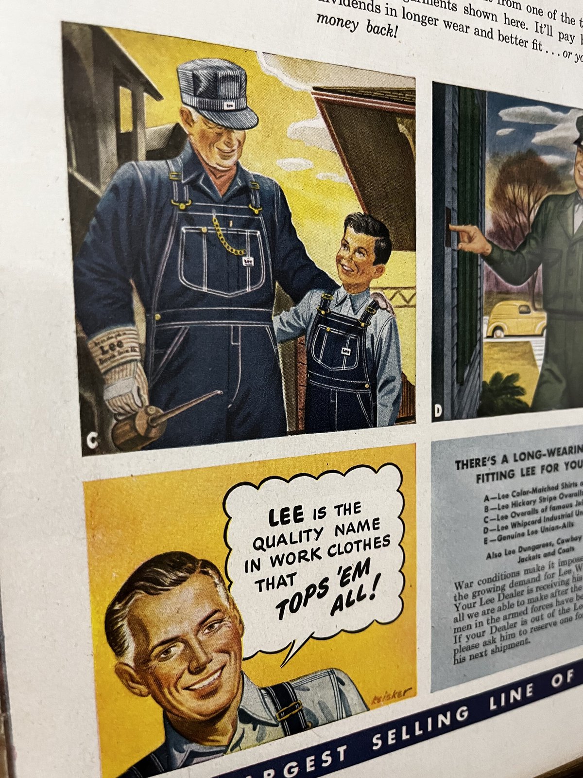 40s Lee Work Wear👖ADVERTISEMENT PAPER “second l