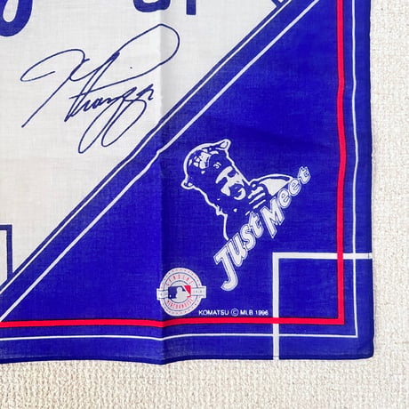【当時モノ/ デッドストック】1996年 KOMATSU×MLB ドジャース 「マイク・ピアッツァ」バンダナ［平成レトロ雑貨/プロモ］