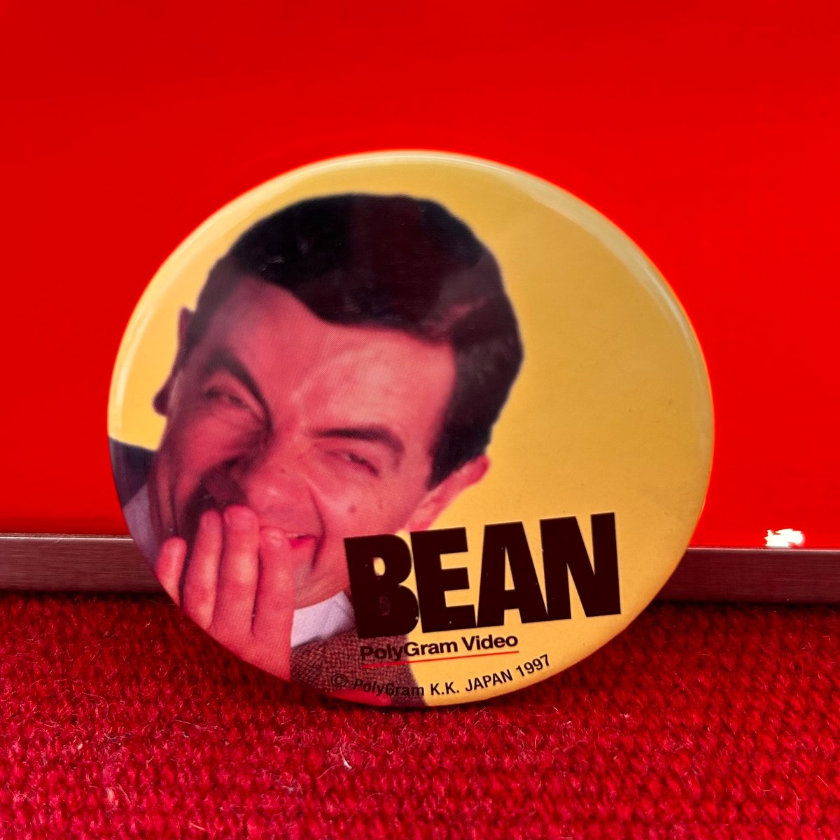 90s POLYGRAM VIDEO “Mr Bean” プロモ缶バッジ／ 1997年製 プロ