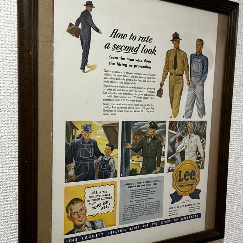 40s Lee Work Wear👖ADVERTISEMENT PAPER “second l