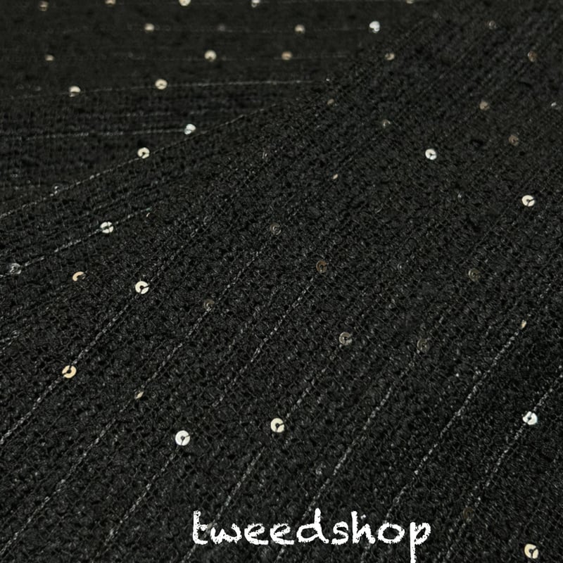 黒ツイードラスト1点☆即購入可能です☆ツィード　黒一色　上質ツイードジレ☆ otonaMUSE 11月号掲載/セットアップ可】ブッチャーツイードミニ