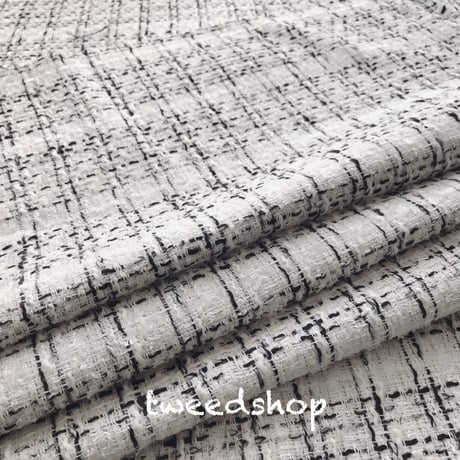 ツイード生地　329  ホワイト
