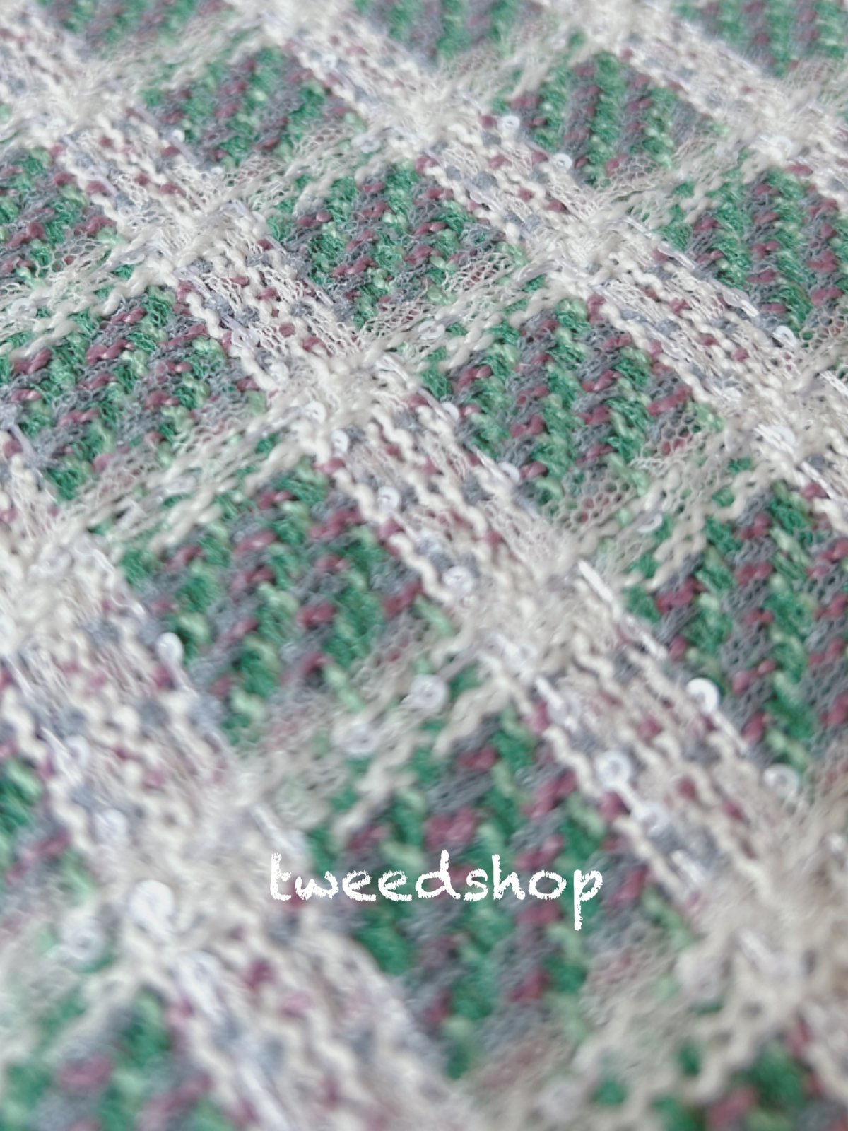 ツイード生地 617 グリーン | tweed shop