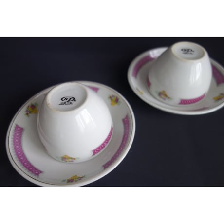 【香港☆中国制造】あの「紅梅」　碗＆皿   /  叉燒飯の碗と同じ「帝華柄」  #505308N