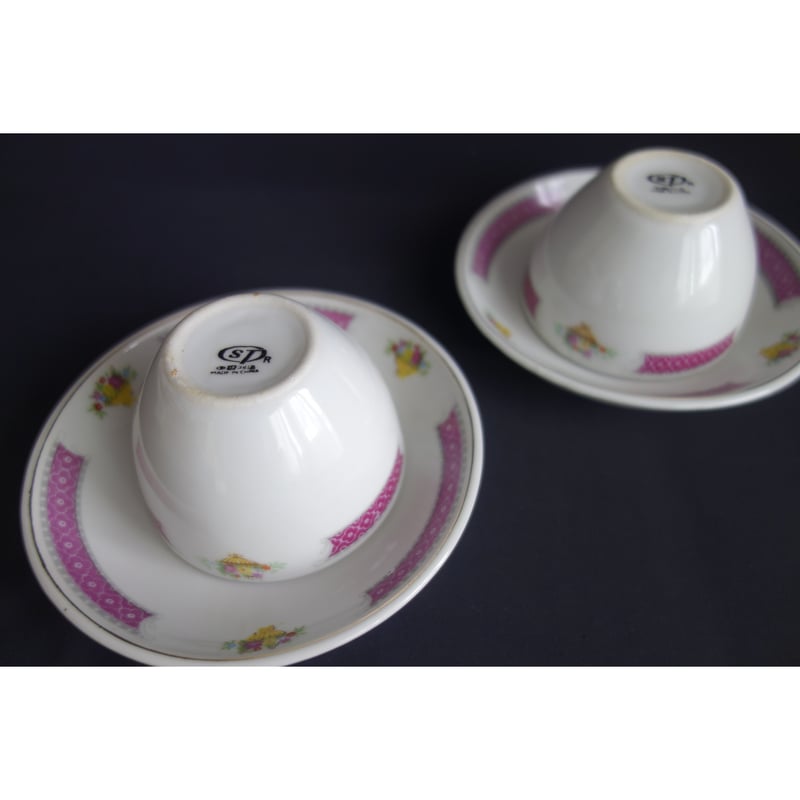 香港☆中国制造】あの「紅梅」 碗＆皿 / 叉燒飯の碗と同じ「帝華柄