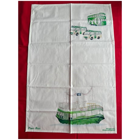 ☆Handmade☆【香港 ☆ FEML】＜Tea Towel＞２種類 /  「紅A」「香港公共交通」  #2121817N