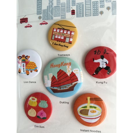 【香港☆Special Lapel badge】個性胸章 / 缶バッジ6個set  #406291R