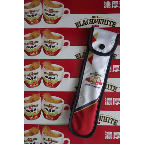 <SALE>【香港☆茶餐廳食器】＜80th＞黑白淡奶BLACK&WHITE / Anniversary Straw & Spoon Set  #SA6013048R