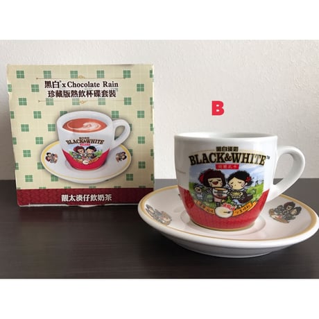【香港☆茶餐廳食器】黑白淡奶「BLACK&WHITE ×Chocolate Rain」６種類 Cup & Saucer  #4052911R