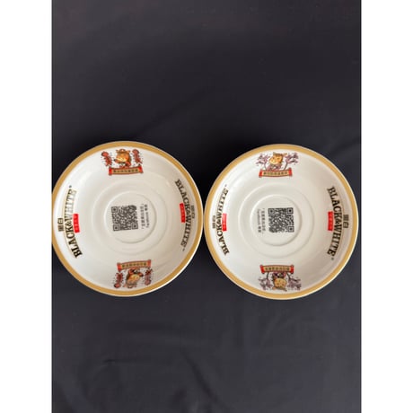 【香港☆茶餐廳食器】＜干支・午年＞黑白淡奶BLACK&WHITE / 衝撃に耐えて頑張るCup & Saucer  #6033114N